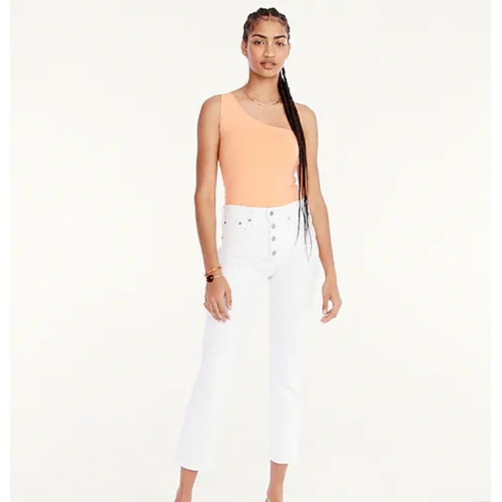 J. Crew $90 Womens White 10" Vintage Slim Straight Jeans Size 30 L4729